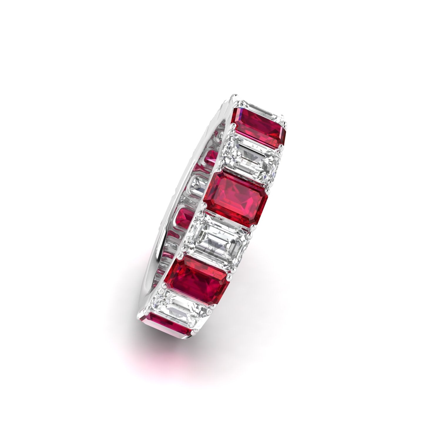 White Gold Studded 3.5 Carat Lab Grown Diamond Ring-DEF Color/VVS-VS Clarity.